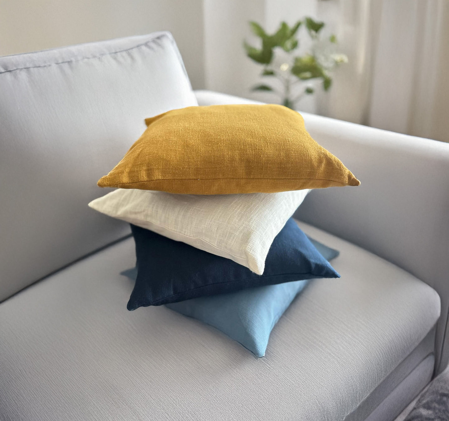 Solid Airforce Blue Polyester Cushion Cover - 16" x 16"