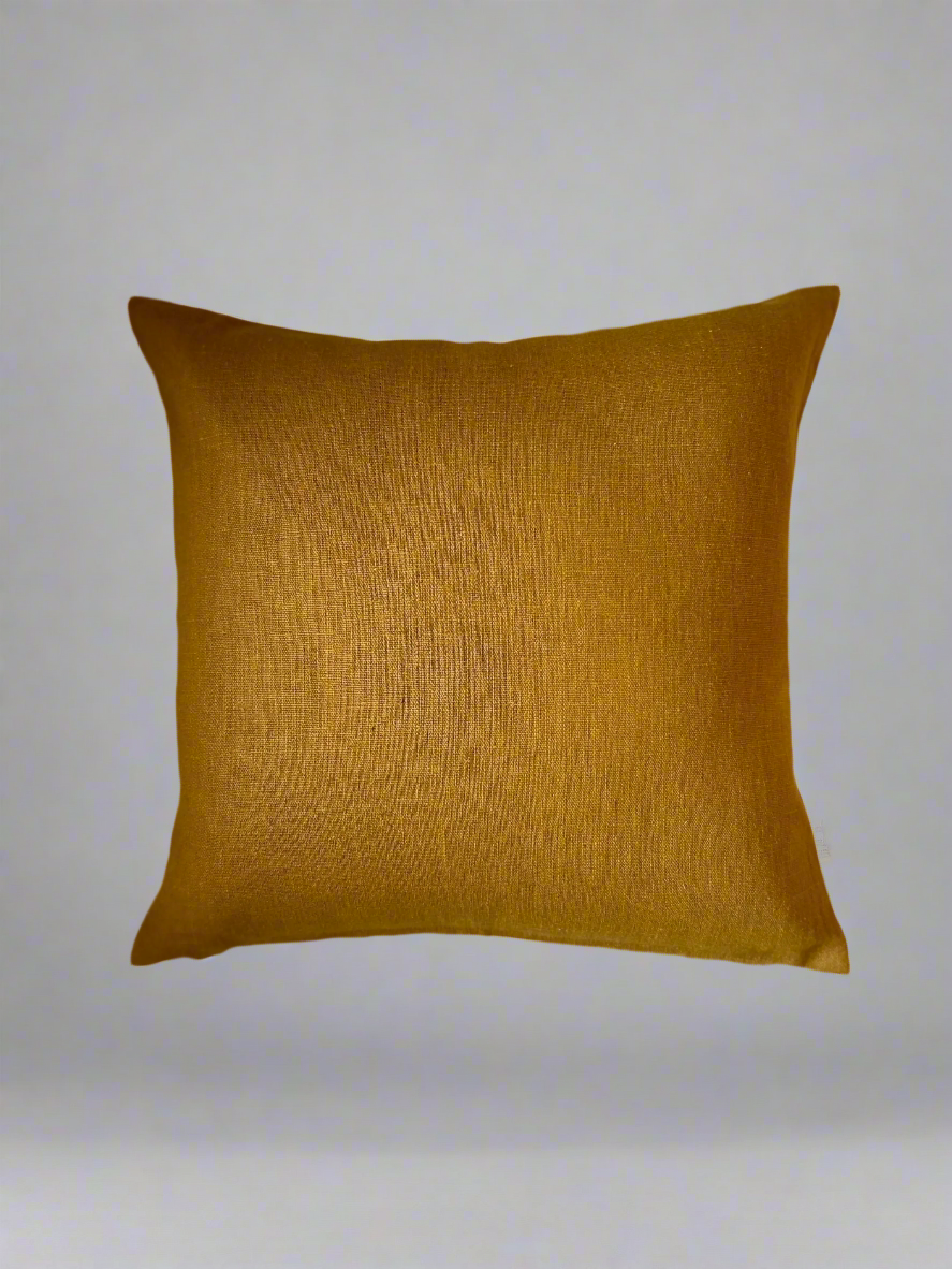 Solid Mustard Ramie Cushion Cover - 16" x 16"