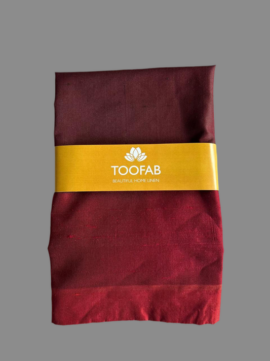 Pure Silk Yarn Dyed Wine-Red Cushion Cover - 20" x 20"