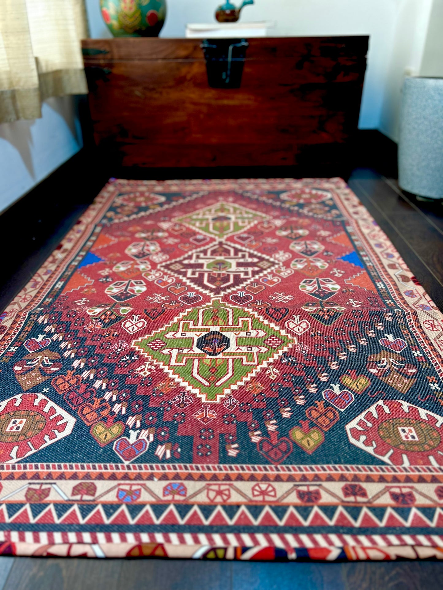 Digitally Printed Rug - Red Bohemian
