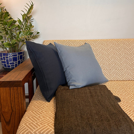 Solid Airforce Blue Polyester Cushion Cover - 16" x 16"