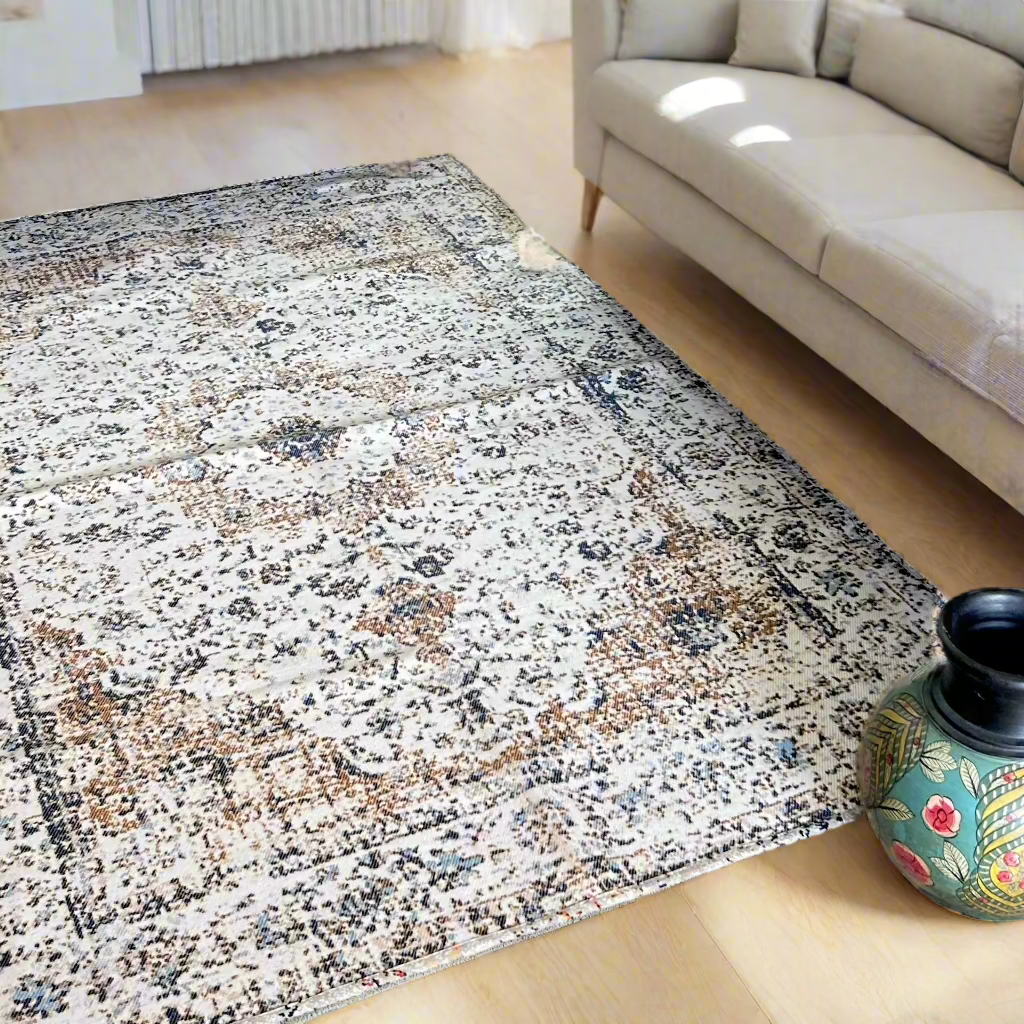 Digitally Printed Rug - Ecru Persian