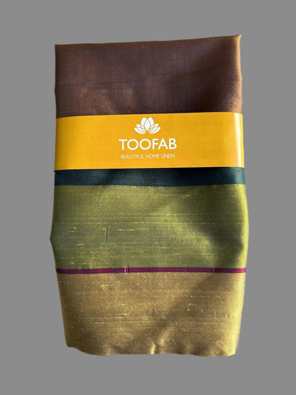 Pure Silk Yarn Dyed Green-Copper Cushion Cover - 20" x 20"