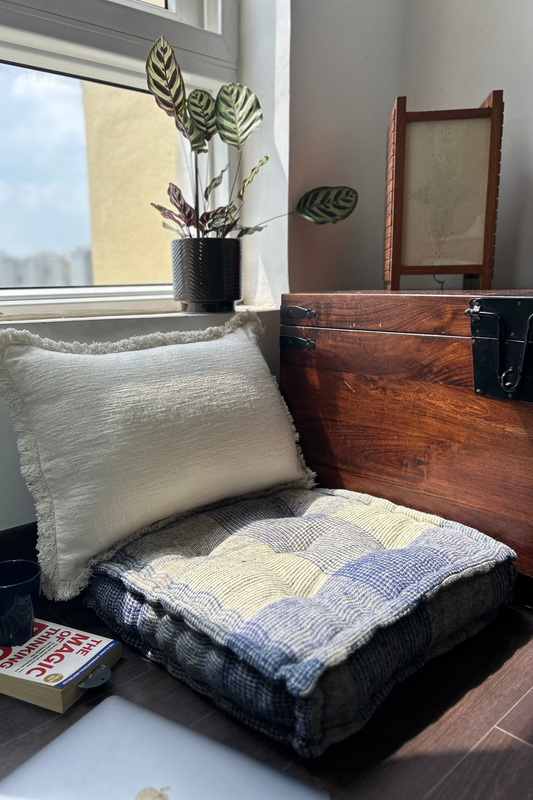 Floor Cushion - Brushed Check - 20" X 20" X 4"