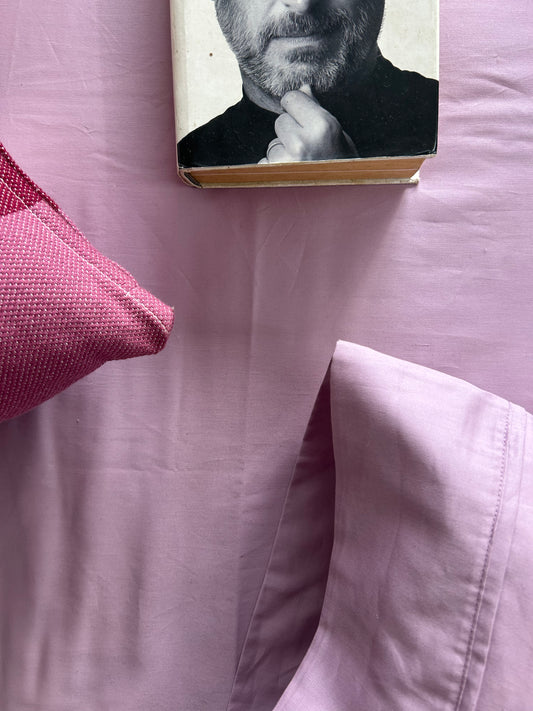 King Flat TC 300 100% Cotton Sateen Solid Mauve Bedsheet Set