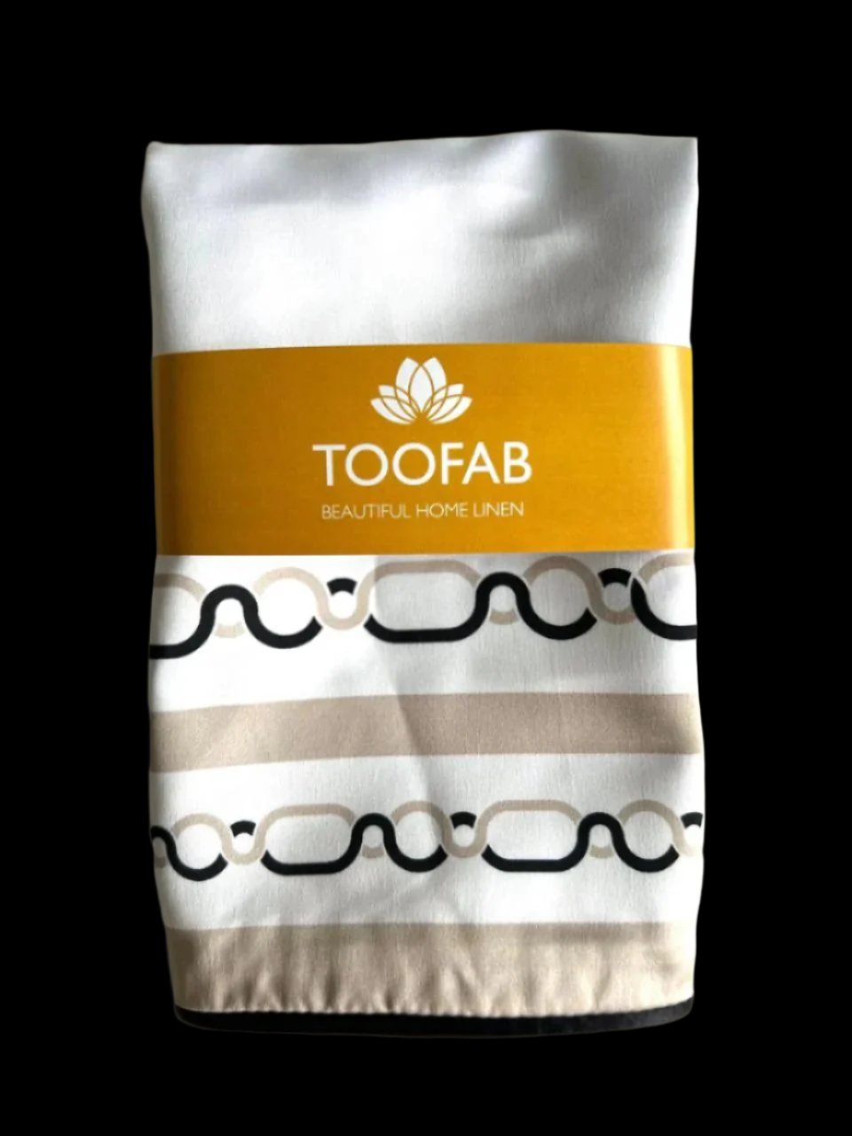 Ecru Printed Polyester Satin Cushion Cover - 16" x 16"