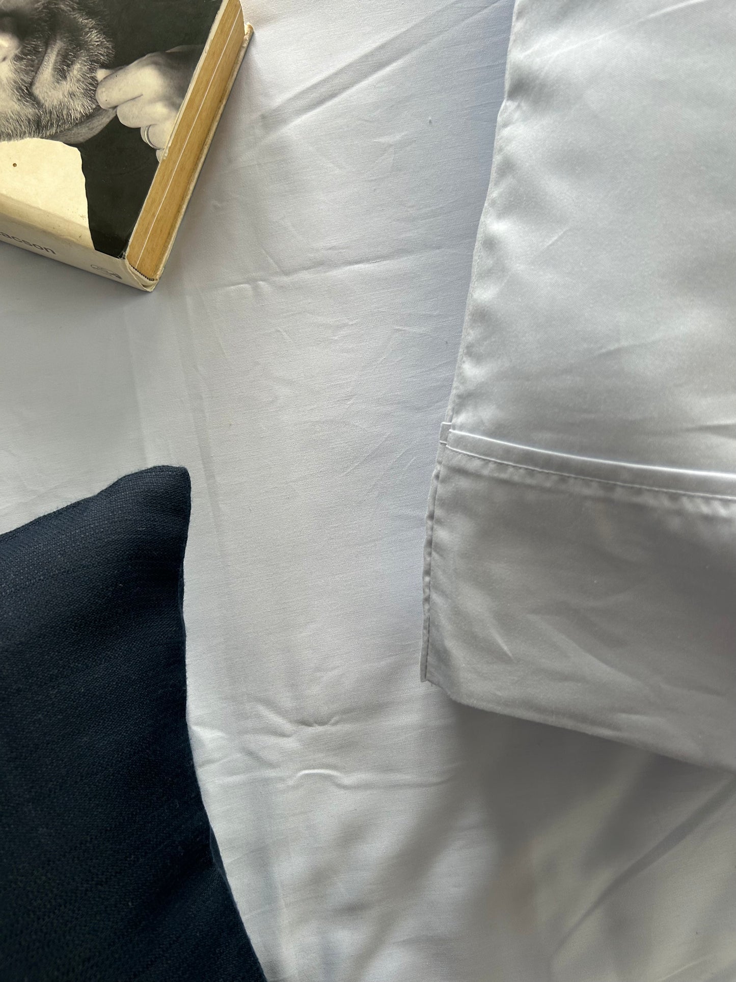 Queen Fitted TC 300 Pure Cotton Solid Sky Blue Bedsheet Set