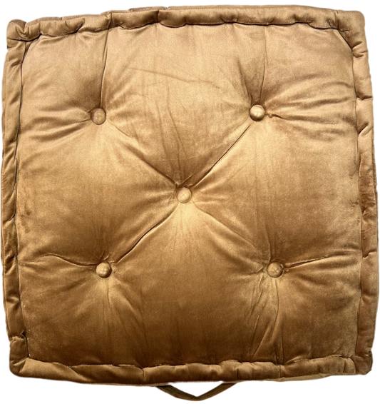 Floor Cushion - Camel Velvet - 20" X 20" X 4"