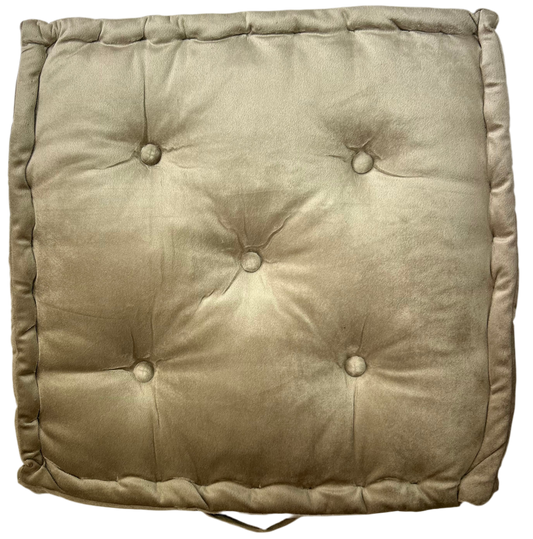Floor Cushion - Beige Velvet - 20" X 20" X 4"