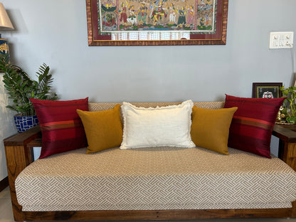 Pure Silk Yarn Dyed Multi-Wine Cushion Cover - 20" x 20"
