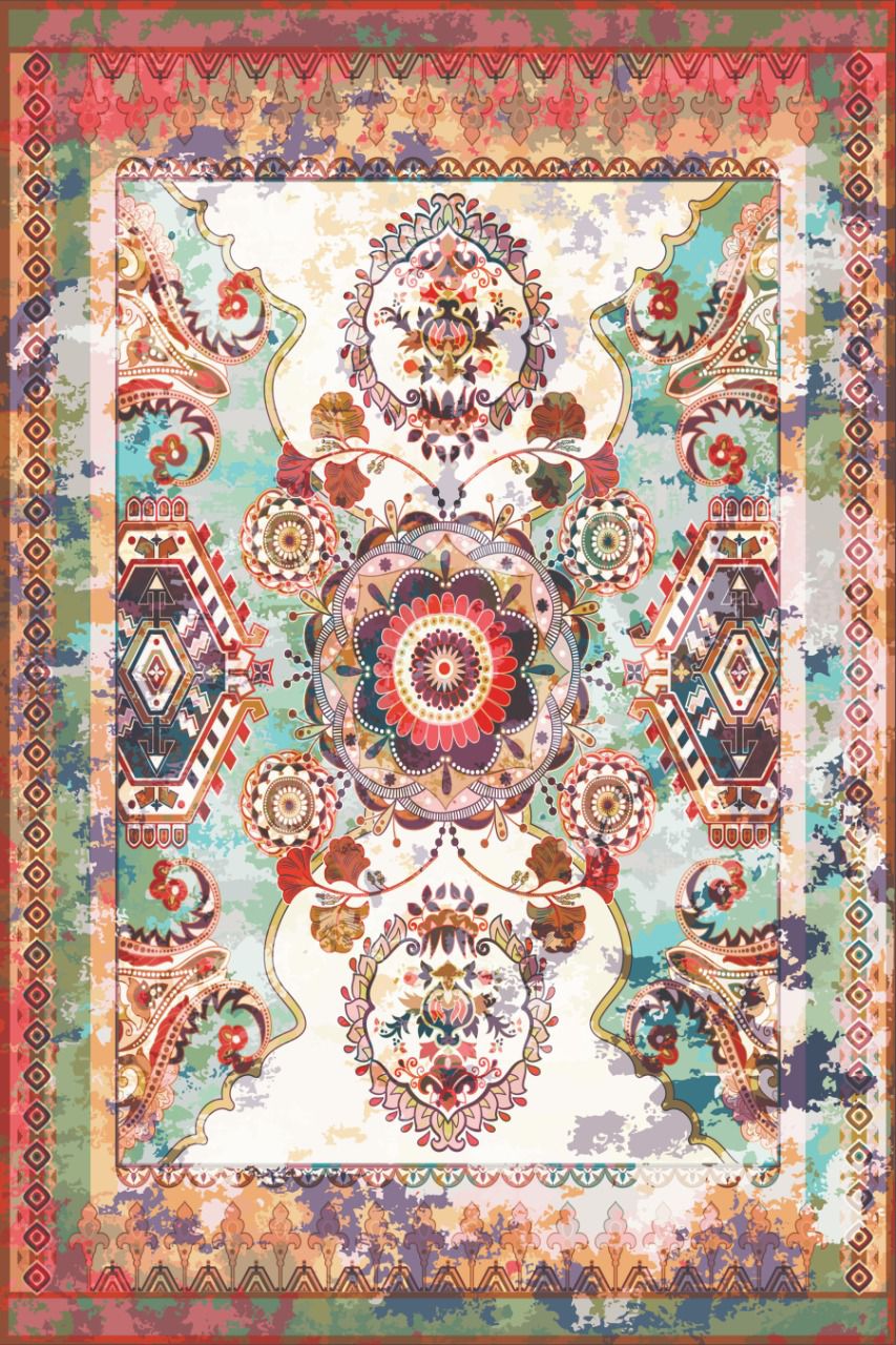 Digitally Printed Rug - Multi Rainbow_1