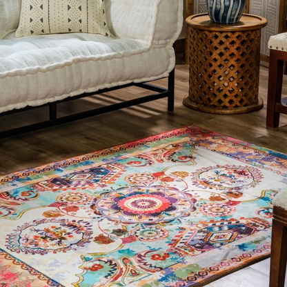 Digitally Printed Rug - Multi Rainbow