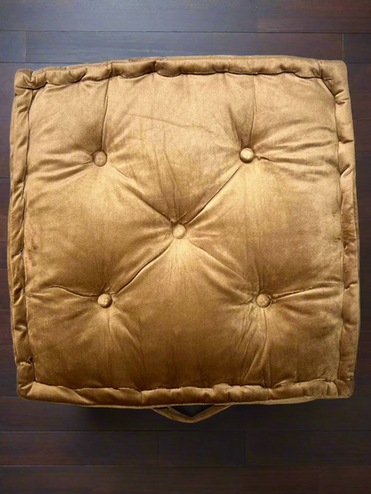 Floor Cushion - Camel Velvet - 20" X 20" X 4"_1