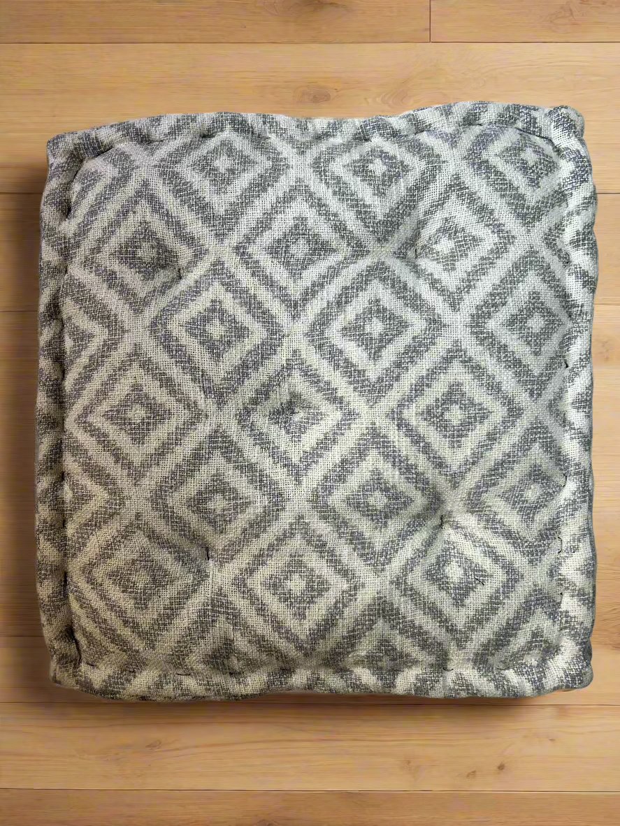 Floor Cushion - Grey Rhombus - 20" X 20" X 4"_1