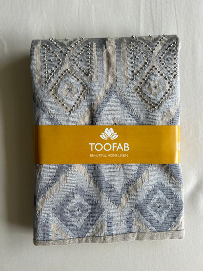 Grey Ikat Embroidery Cushion Cover - 20x 20