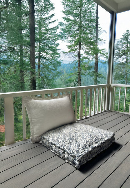 Floor Cushion - Blue Print - 20" X 20" X 4"