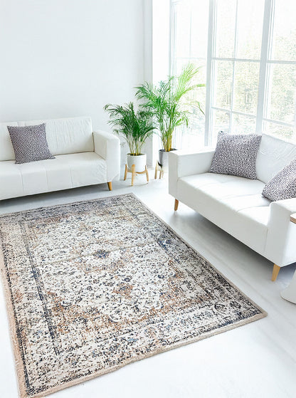 Digitally Printed Rug - Ecru Persian