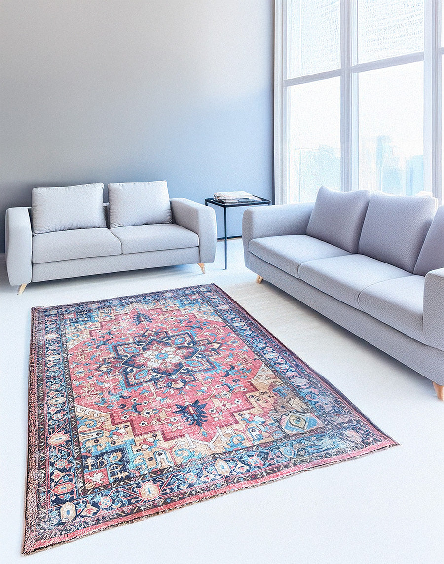 Digitally Printed Rug - Red Turkish