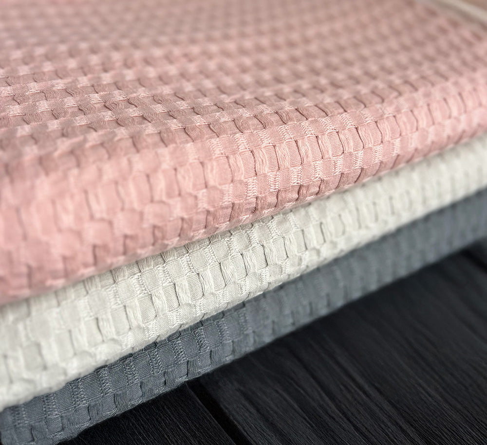 Throw 100% Cotton - Waffle Weave - Pink