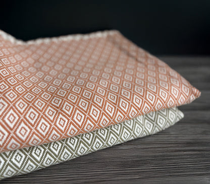 Throw 100% Cotton - Yarn Dyed Diamond - Brick Red