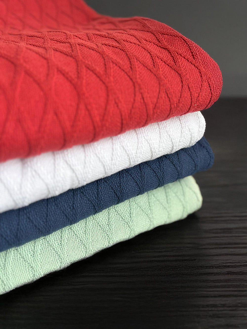 Twin Blanket - Throw -  100% Cotton - Diamond Dobby - White