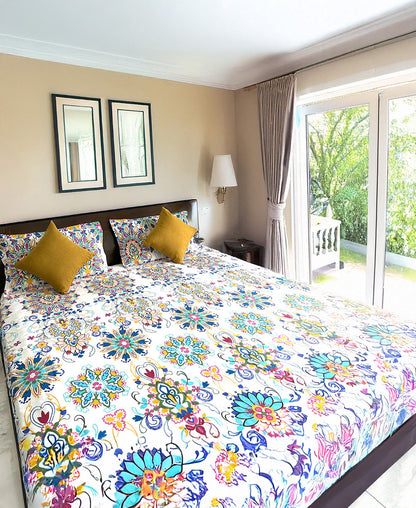 King Fitted 180 Thread Count Pure Cotton Mexican Print Bed Sheet Set