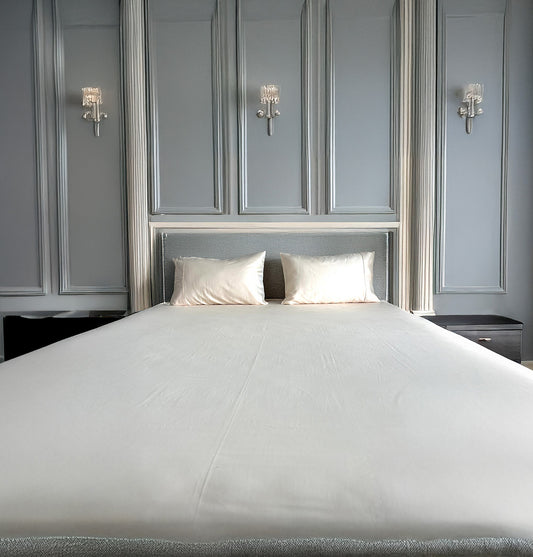 King Fitted TC 300 100% Cotton Sateen Solid Peach Bedsheet Set