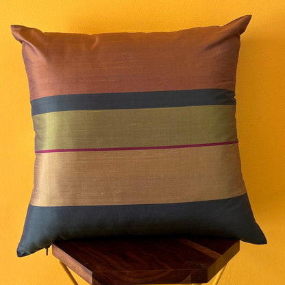 Pure_Silk_Yarn_Dyed_Green-Copper_Cushion_Cover_-_20_x_20