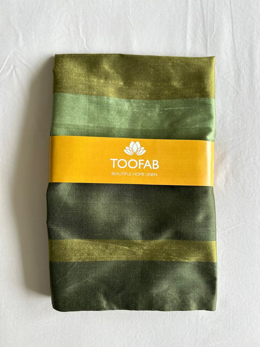 Pure Silk Yarn Dyed Green Cushion Cover