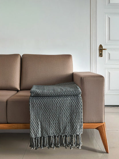 Throw 100% Cotton - Waffle Weave - Grey