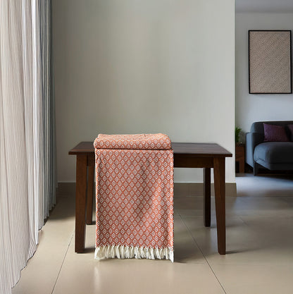 Throw 100% Cotton - Yarn Dyed Diamond - Brick Red